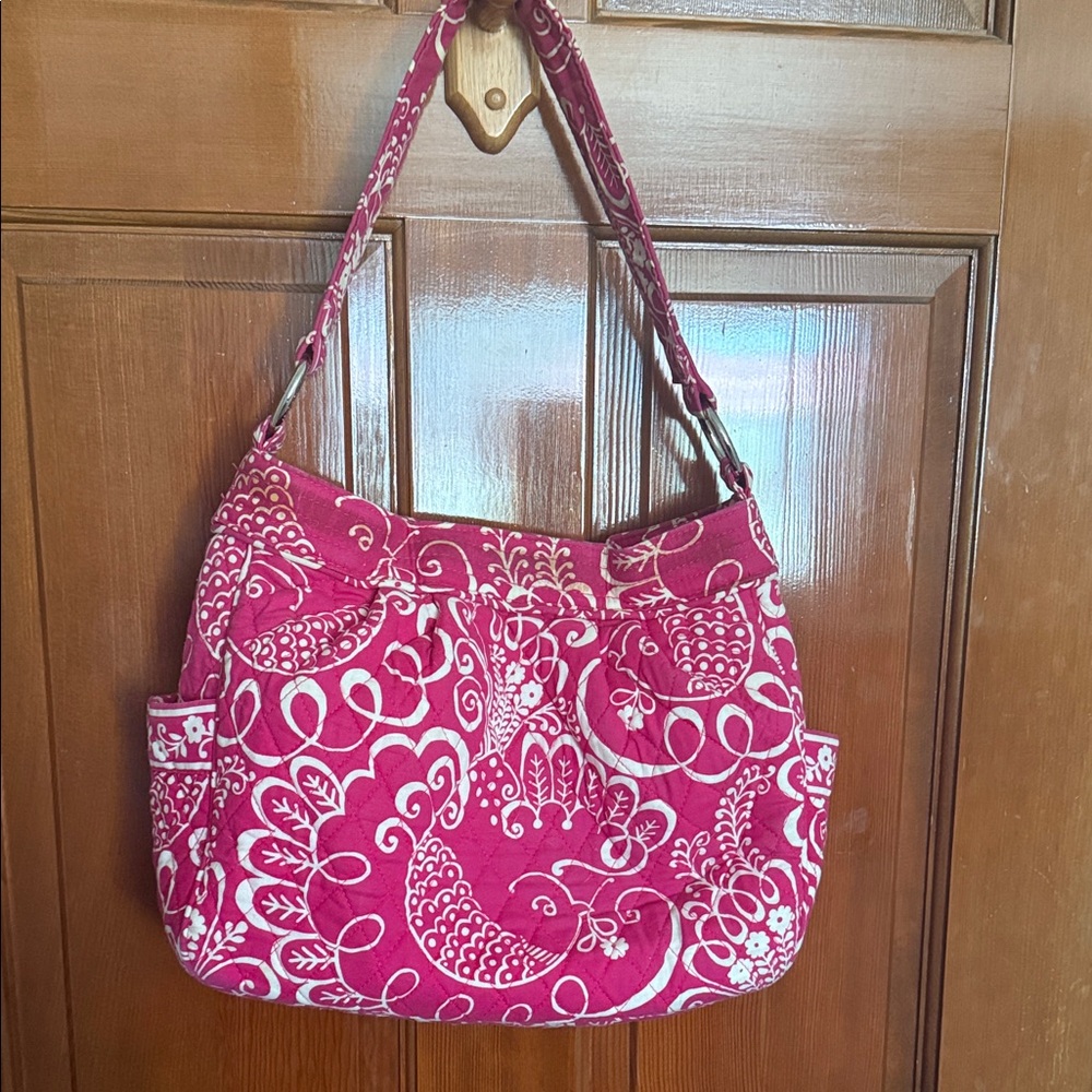 Vera Bradley Pink and White Shoulder Bag